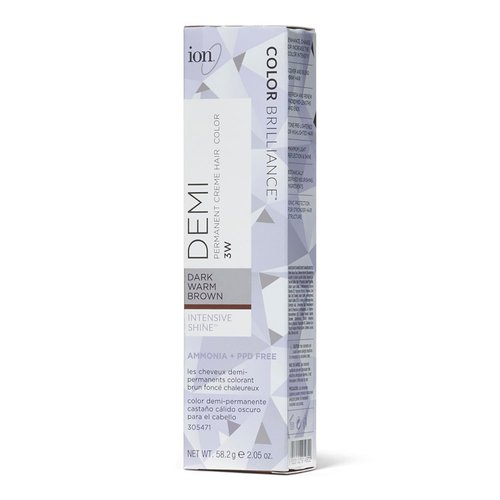 Ion Intensive Shine 3W Dark Warm Brown Demi Permanent Creme Hair Color 3W Dark Warm Brown