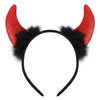 LIYDE Devil Horns Headband, Glitter Devil Ears Headband Devil Costume Accessory Halloween Cosplay Outfit Accessories Party Supplies (Red)