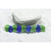 Genuine Surf Tumbled Frosted Blue and Green Sea Glass French Barrette Hair Clip 4" or 100 mm Length - Quantity of 1