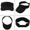 Rbenxia 5 Pieces of Black Adjustable Sport Visors Sun Visor Hats Cap Visors for Women and Men
