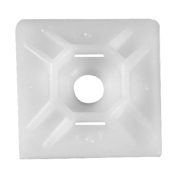 Aviditi Natural Cable Tie Mounts, 1" x 1", Pack of 100 (CTM11N)