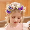 Butterfly Hair Clips Penta Angel 8Pcs Random Styles Glitter Realistic 3D Butterfly Hair Bow Pins Accessories for Women Girls Halloween Wedding Birthday Party Decor (4.5cm, Purple)