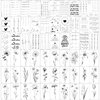 Esland Realistic Temporary Tattoos - 60 Sheets Small Fake Tattoos, 30 Pcs Meaningful Scripts Words Tattoos, 30 Pcs Line Art Wild Flower Nature Tattoo Stickers for Women and Men