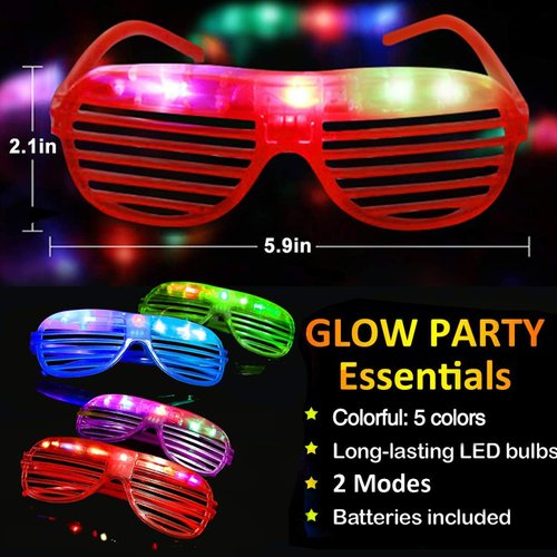 OceanWings LED Glasses for Kids Adults Glow in The Dark Party Favor Supplies 20 Light up Glasses Toys for Holiday Concert for Neon Glow Party Favors,Wedding,Concert,Raves &Birthday