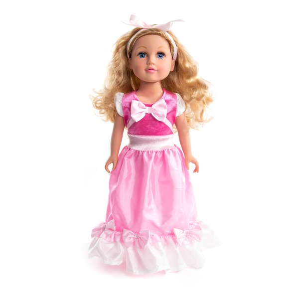 Little Adventures Cinderella Ball Gown Princess Doll Dress - Doll Not Included - Machine Washable Child Pretend Play and Party Doll Clothes with No Glitter