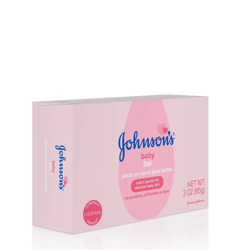 Johnson's Baby Soap Bar Gentle for Baby Bath and Skin Care, Hypoallergenic, 3 oz