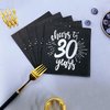 CHANGCAO50Pieces BlackandSilver30th Birthday Napkins30th Wedding Anniversary Napkins30th Birthday Decorative Men's and Women's Party Supplies Cocktail Napkins in a black, Cheers to 30 Years