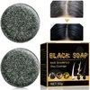 TPTAL Gray Reverse Bar,Cover Gray Hair Bar Soap,Natural Hair Darkening Shampoo Bar for Coverage Gray Hair Soap,Gray White Hair Reverse Bar,Fast Natural Black Hair Shampoo Bar Soap (2PCS)