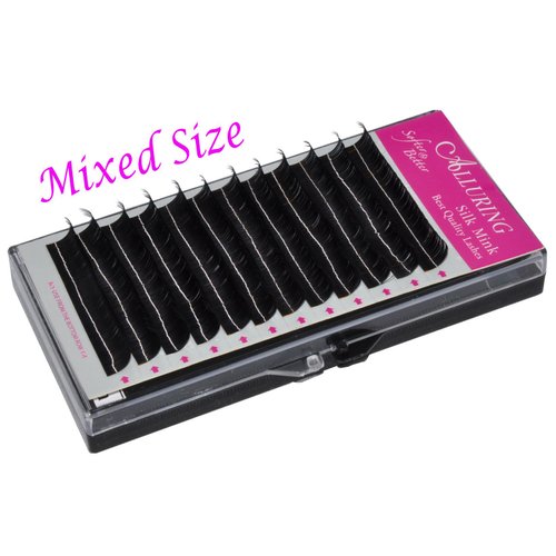 Alluring Silk Mink Eyelash Extensions Lashes - C Curl 3D lashes .07mm thickness (Mixed C.07x10-14mm (5in1))