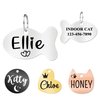 Ultra Joys Cat Tags Personalized Small Cat Dog ID Tag - Cat Collar with Name Tag - Stainless Steel - Pet Tags Both Side Engravable, Fish Tag in Silver