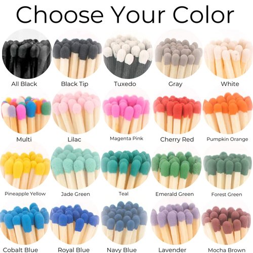 River Birch Black Tip Decorative Matches | 200+ Small Premium Wooden Safety Matches | Replacement Refill Matchsticks | Home Decor