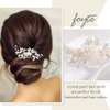 Foyte Pearl Bridal Hair Comb Crystal Bride Wedding Hair Combs Silver Rhinestone Hair Clip Bridesmaid Hair Accessories for Women