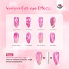 SAVILAND 15ml Glitter Pink Cat Eye Gel Nail Polish Castor Oil Vitamin E: Cateye Gel Polish Soak Off U V LED Nail Lamp Reflective Shining Magnetic Gel Nail Polish Nail Art Magnet Home DIY Nail Salon
