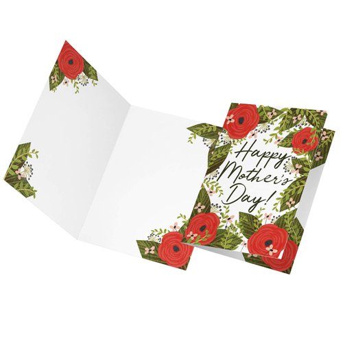 Tiny Expressions Floral Mother's Day Greeting Cards with Kraft Envelopes Multipack (4 Pack)