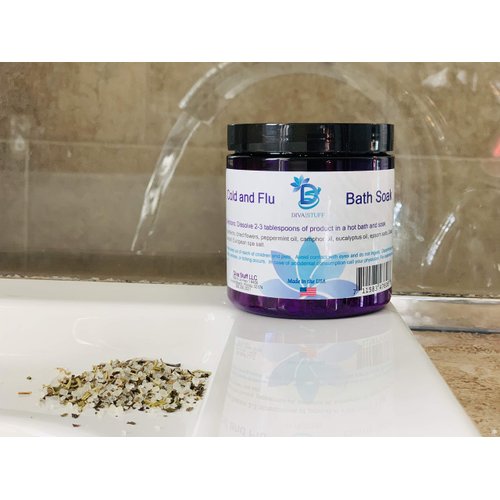 Cold and Flu Season Bath Tea Soak With Epsom Salts, Dried Flowers and Essential Oils