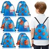 PLMMOUT 12Pcs Basketball Drawstring Bags,Basketball Party Favors Goodie Bags,Basketball Backpacks Gift Bags for Sports Party Supplies(Blue)