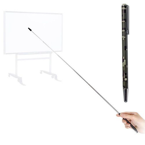 Telescopic Teachers Pointer,Teaching Pointer Stick for Classroom,Metal Hand Retractable Pointer Extended Length 25Inch, Handheld Presenter Whiteboard Pointer (Army Green Digital)