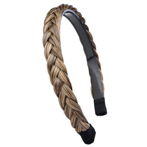 Oplira Braided Headband With Teeth Braids Hairband With Tooth Synthetic Hair Band Plaited Hairband For Women (Dark Ash Brown)
