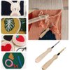 2 Pcs Embroidery Needle Pen and Threaders Wooden Handle Embroidery Pen Set Sewing Embroidery Punch Needle Weaving Tools for DIY Craft Stitching Applique Embellishment