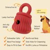 Egakkan Interactive Dog Chew Toys, Treat Dispensing Dog Puzzle Toy, Topple Dog Toys for Aggressive Chewers, Long-Lasting Dog Toy to Keep Your Puppy Distracted, Safe for Dogs, Fillable Dog Toys (red)