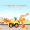 Coogam 4 Pack Friction Powered Cars Construction Vehicles Toy Set Cartoon Push and Go Car Tractor, Bulldozer, Cement Mixer Truck, Dumper for Year Old Boy Girl Kid Gift