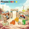 PicassoTiles Magnet Cube Prehistoric World Themed Mix and Match Building Block Construction Toy with 4 Magnetic Cubed Dinosaur Character Action Figures STEM Education Sensory Pretend Play Age 3+ PMC04