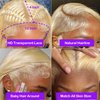 Gemlong Blonde Bob Wig Human Hair 613 Lace Front Bob Wigs Human Hair 13x4 HD Transparent Lace Front Wigs Human Hair Pre Plucked With Baby Hair Glueless Short Straight Bob Wigs for Black Women 10 Inch