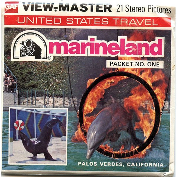 Classic ViewMaster - United States Travel -Marineland, Packet 1, Palos Verdes, CA - ViewMaster Reels 3D - Unsold store stock - never opened