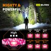 BLITZU, Hands-Free Headlamp, Long Range, Non-Slip Grip, High Power, Impact Resistant, Adjustable Light Modes, Battery Powered, Pink