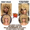 CurlCOO Blonde Curly Wigs for Black Women Short Curly Wig with Bangs Soft Big Loose Cute Afro Kinky Curly Hair 14 Inch Synthetic Wig for Black Women(Blonde)