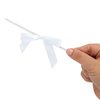Juvale 100-Pack Twist Tie Bows for Crafts, Pre-Tied Satin Ribbon for Gift Wrap Bags, Party Favors, Baked Goods, Cookies, Mini Bowties for Hair Decorations (2.5x3 in, White)