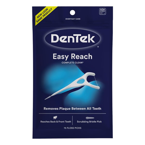 DenTek Complete Clean Floss Picks | Removes Food & Plaque | 75 Count