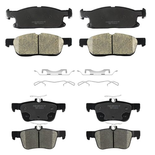YxpBrake Ceramic Front and Rear Disc Brake Pads Kit with Hardware fit for Ford Edge 2015 2016 2017 2018 2019 2020 2021 Lincoln MKX 2016-2018 Nautilus 2019 2020