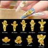 WOKOTO 90PCS Gold Embossed Angel Nail Charms for Acrylic Nails Resin Charms 3D Angel Baby Nail Art Charms Retro Baroque Cupid Designs Nail Art Accessories Jewelry Decorations for Women Nail Supplies