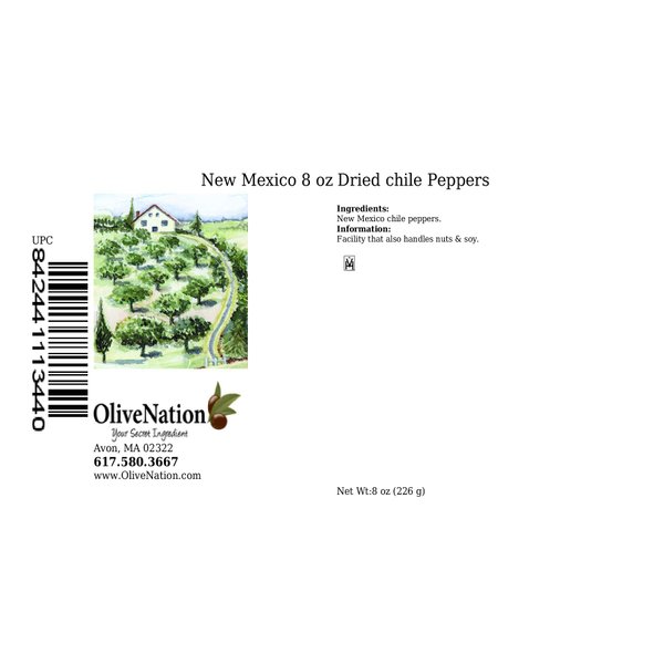 OliveNation New Mexico Dried Whole chile Peppers - 8 oz.