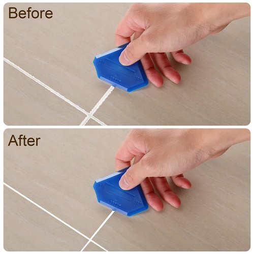 4 Pieces Silicone Caulking Tool Set Sealant Finishing Tool Grout Scraper Caulking Removal Tool for Kitchen Bathroom Floor Sink Joint Sealant Sealing,Reuse and Replace (Blue)