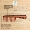 SVATV Handcrafted Neem wood Comb For Detangling Hair For Thick, Curly And Wavy Hair, Non-static And Eco-friendly With Wide Tooth For Grooming Hair Comb - N-81
