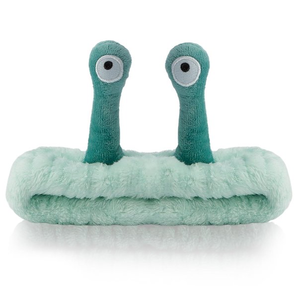 SuPoo Green Snail Face Wash Headband Funny Skincare Spa Headband Cute Alien Puffy Makeup Headbands for Women Stretchy Antenna Eyes Hair Wrap Hair Band for Washing Face Hair Accessories