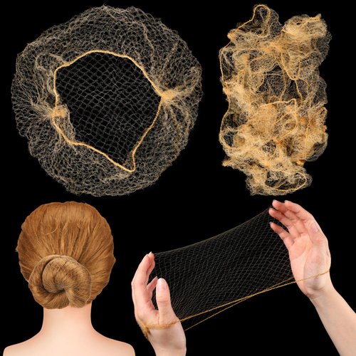 400 Pcs Hair Nets for Women Hair Nets for Food Service Invisible Elastic Edge Mesh 20 Inches Hair Nets, Ballet Dance Hair Bun (Gold)