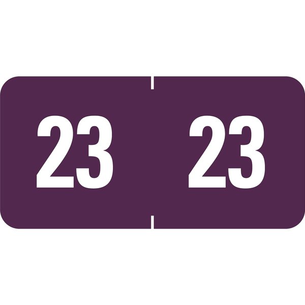 Smead ETS 23 Color-Coded Year Label, 1/2-inch x 1-inch , Purple/White, 25 Labels/Sheet, 10 Sheets/Pack (67923)