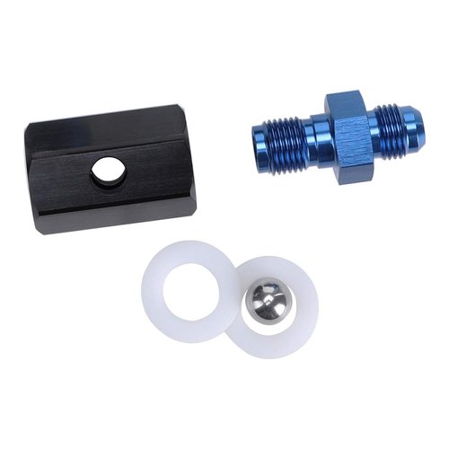 AC PERFORMANCE -6 AN Male Flare Fuel Cell Roll Over Valve Aluminum AN6 Rollover Valve Tank Mounted Fitting Adapter Black and Blue Anodized