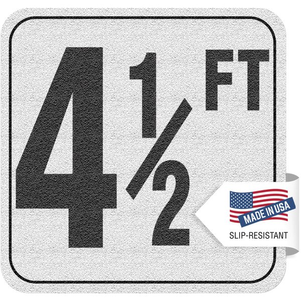 Aquatic Custom Tile, 4 1/2FT Pool Depth Markers, 6x6 Inches Vinyl Pool Stickers, Swimming Pool Number Markers, Pool Safety Signage, Adhesive Pool Depth Markers Stickers for Decks, Made in USA
