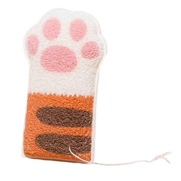Cat Claw Shape Bath Sponge Cute Shower Wash Cleaning Sponge Body Scrubber for Women Teenager