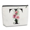 kdxpbpz Initial Makeup Bag, Personalized Gifts for Women, Bridesmaid Gifts, Birthday Gifts for Women Mom, Gifts for Best Friend, Bride Bridesmaid Cosmetic bag (Letter T)
