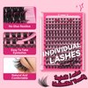 PRO Lash Clusters,168 Pcs eyelash clusters 8-18 mixed cluster eyelash extensions lash extension Super Thin Band and Reusable Soft & Comfortable (Volume,D-8-18Mix)