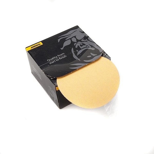 Mirka 23-388-120 5" 120 Grit No-Hole Adhesive Sanding Discs - 100 Pack, Gold