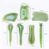 YUYONGTANG 7 Pieces Gua Sha Scraping Massage Tool,Natural Resin GuaSha Tool Massage Tools Set for Face Back and Neck Release,Reduce Muscle Pain,with Storage Bag (Green)