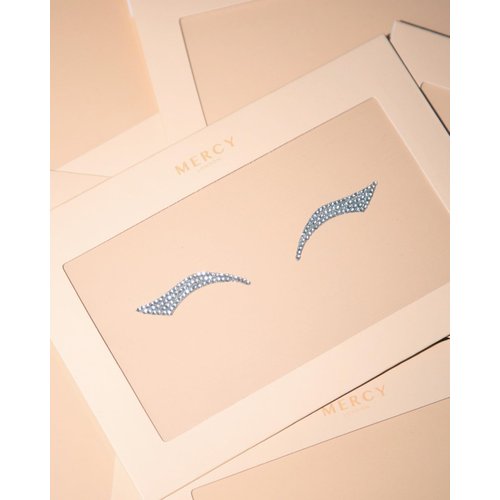 MERCY LONDON Crystal Winged Eyeliner Glam Costume Accessories Face Gems Jewels All In One Headpiece Stick On