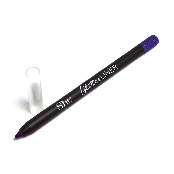 Makeup She 1 Glitter Gel Liner [ EL570-07 Purple ] Eyeliner Eye Liner Shimmery Eyebrow Pencil + Free Zipper Bag