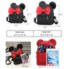 Sunwel Fashion Girls Mini Backpack Purse Mouse Ear Polka-dot Sequin Bow Convertible Backpack to Crossbody Bag for Women (black sequin bow, W7.5 x H8.7)
